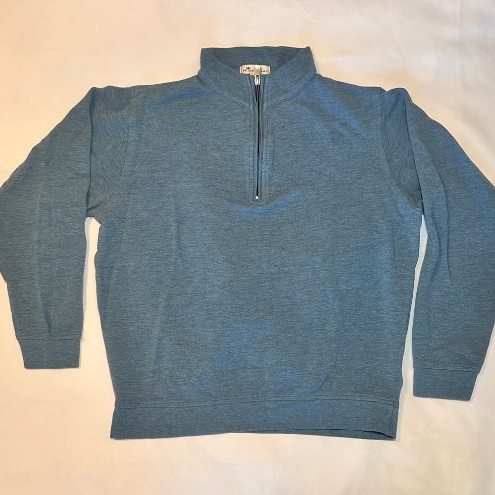 Peter Millar Crown Comfort Pullover Quarter Zip Mens Small Blue 4 Way Stretch
